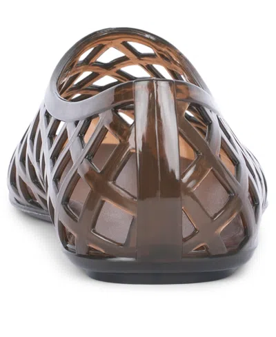 Jeffrey Campbell Women's Jellz Caged Ballet Jelly Flats In Brown