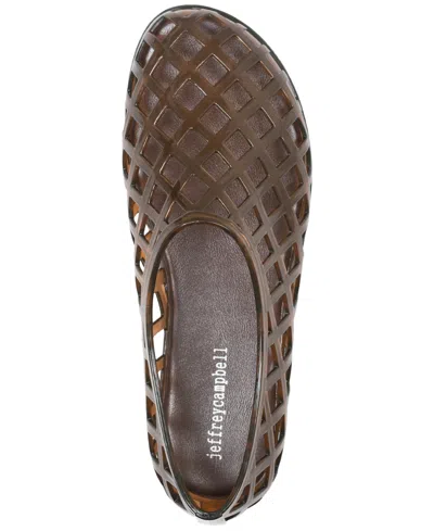 Jeffrey Campbell Women's Jellz Caged Ballet Jelly Flats In Brown