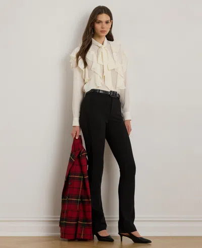 Ralph Lauren Women's Ruffle Detail Tie-neck Blouse In Neutral