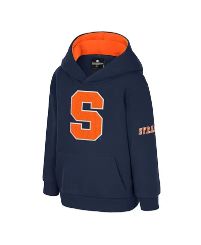 Colosseum Toddler Navy Syracuse Orange Big Logo Volume Fleece Pullover Hoodie In Blue