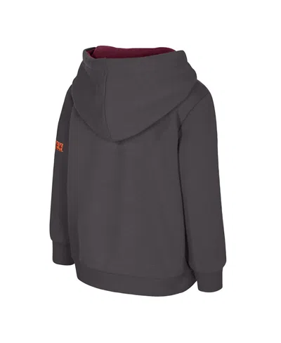 Colosseum Toddler Charcoal Virginia Tech Hokies Big Logo Volume Fleece Pullover Hoodie In Gray