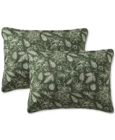 Seventh Studio Merry Botanical Print Pinsonic Microfiber Quilt Sets In Green