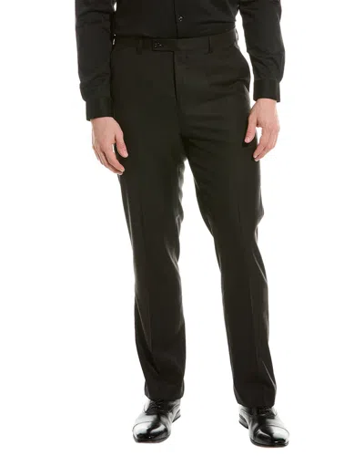 Paisley & Gray Downing Slim Fit Flat Front Grid Dress Pants In Black