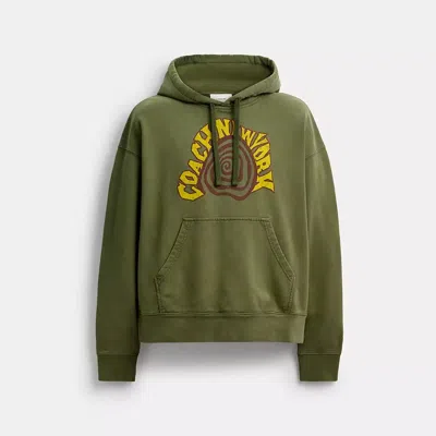 Coach Garment Dyed Spiral Hoodie In Green