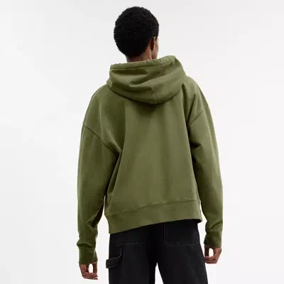 Coach Garment Dyed Spiral Hoodie In Green