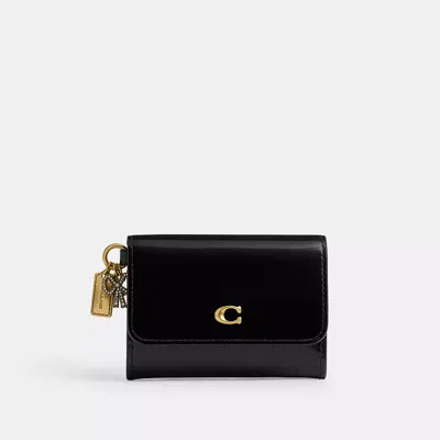 Coach Essential Flap Card Case With Charms In Black