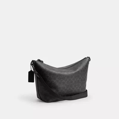 Coach Top Zip Messenger Bag In Signature Canvas In Black