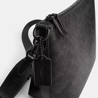 Coach Top Zip Messenger Bag In Signature Canvas In Black