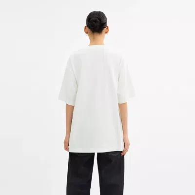 Coach Collage Train Relaxed T Shirt In Organic Cotton In White