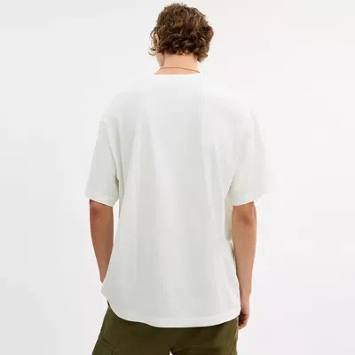 Coach Collage Train Relaxed T Shirt In Organic Cotton In White