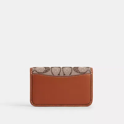 Coach Essential Slim Card Case In Crystal Signature Jacquard In Brown