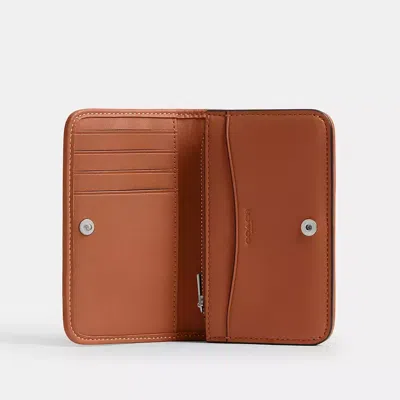 Coach Essential Slim Card Case In Crystal Signature Jacquard In Brown