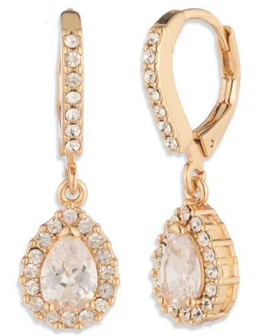 Givenchy Cubic Zirconia Gold-tone Teardrop Drop Earrings In Gold