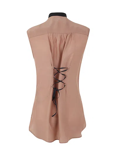 Ibrigu Digital Print Asymetric Scarf Shirt In Pink