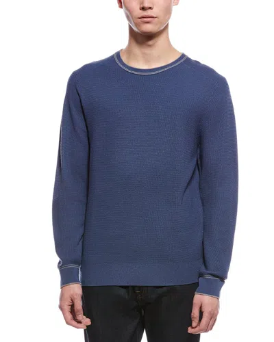 Raffi Wool-blend Waffle Shirt In Blue