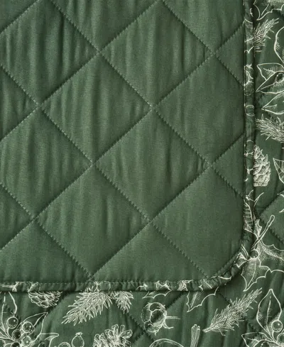 Seventh Studio Merry Botanical-print Pinsonic Microfiber 3-pc. Quilt Set, King In Green