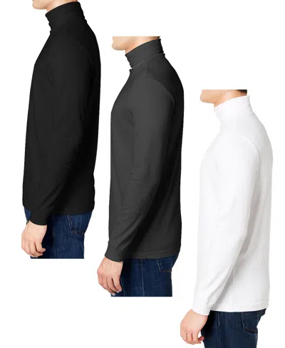 Galaxy By Harvic Men's 3-pack Long Sleeve Turtle Neck T-shirt In Multi