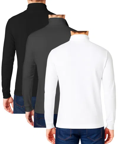 Galaxy By Harvic Men's 3-pack Long Sleeve Turtle Neck T-shirt In Multi