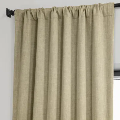 Half Price Drapes Textured Faux Linen Room Darkening Curtain In Neutral