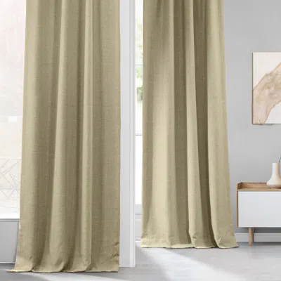 Half Price Drapes Textured Faux Linen Room Darkening Curtain In Neutral