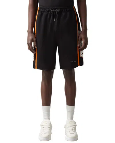 Reiss X Mclaren Ride Side Stripe Drawstring Shorts In Black