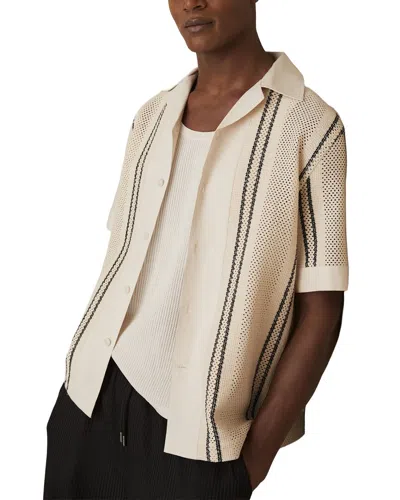 Reiss Opal Crochet Shirt In Neutral