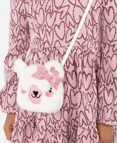 Rare Editions Girls 2-piece Heart Dress And Purse Set In Pink
