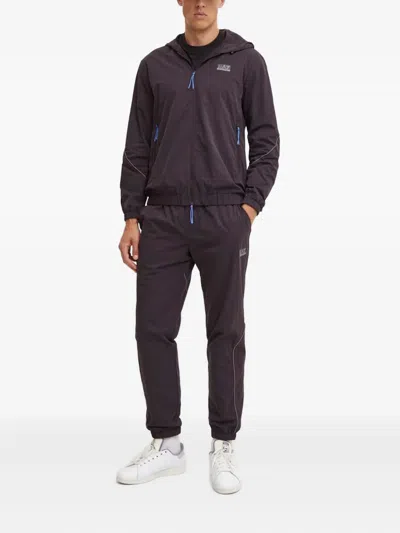 Ea7 Hooded Zip Jumpsuit In Blue