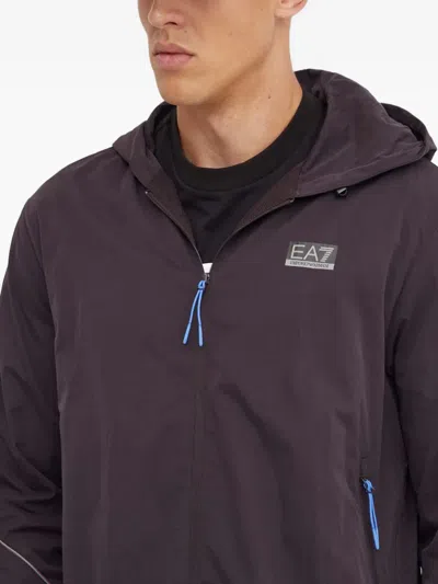 Ea7 Hooded Zip Jumpsuit In Blue