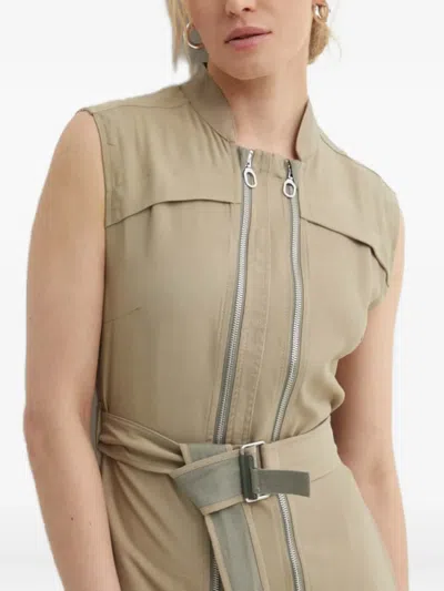 拉链束腰连衣裙