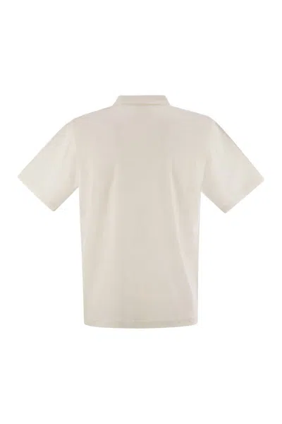 Mc2 Saint Barth Man Polo Shirt Ivory Size Xl Linen In White