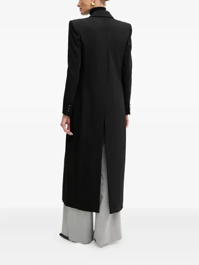 Elisabetta Franchi Double-breasted Button Coat In Black