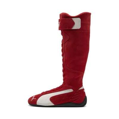 Puma Speedcat Lace-up Knee-high Boots In Red