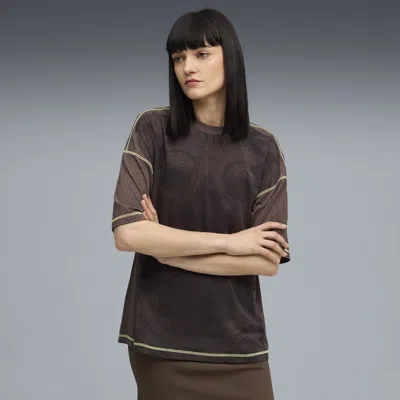 Puma Yona Women's Patterned T-shirt In Brown