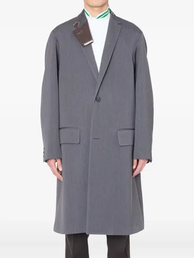 Kolor Single-breasted Panel-detail Coat In Gray