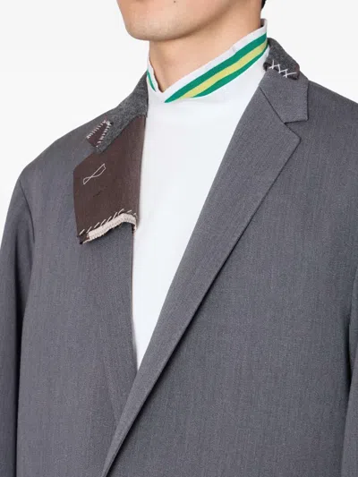 Kolor Single-breasted Panel-detail Coat In Gray