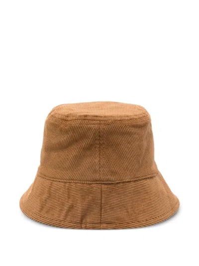 Maje Womens Brown Reversible Corduroy And Faux-shearling Bucket Hat In Brown