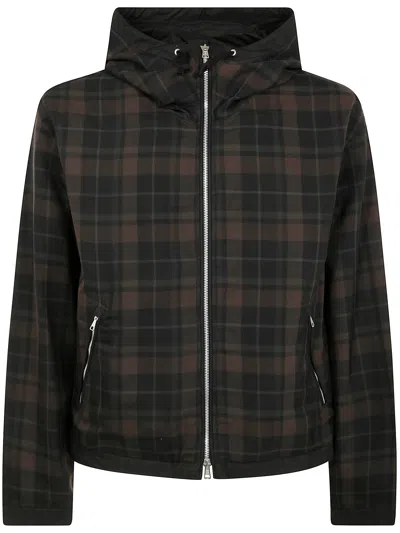 Our Legacy Check Pattern Jacket With Hood And Pockets In Multi