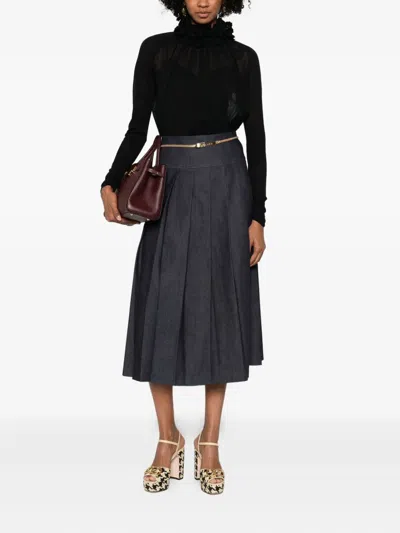 Zimmermann Sheer Black Long-sleeved Top With Ruffled Neckline In Black