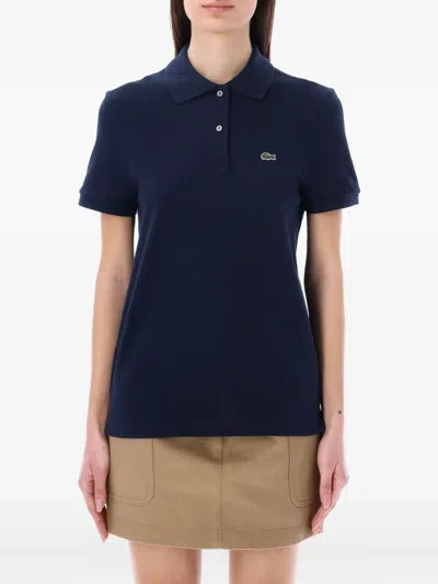 Lacoste Cotton Pique Polo In Blue