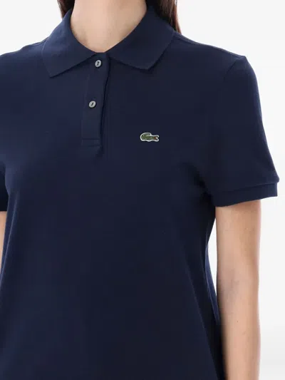 Lacoste Cotton Pique Polo In Blue