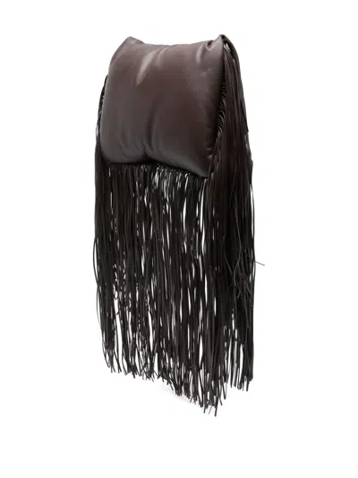 Sportmax Soft Fringe Maxi Shoulder Bag In Brown