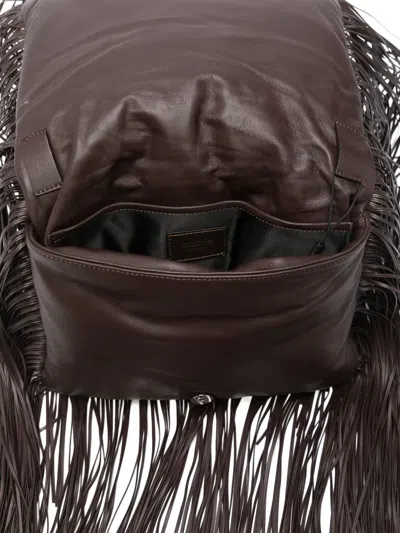 Sportmax Soft Fringe Maxi Shoulder Bag In Brown