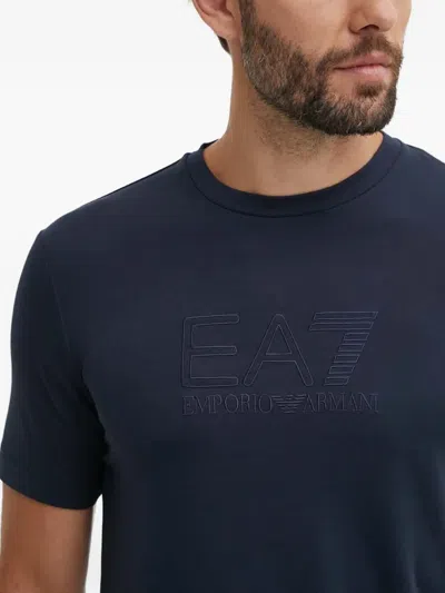Ea7 Logo T-shirt In Blue