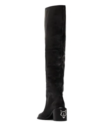 Naked Wolfe 75mm Prince Leather Boots In Black
