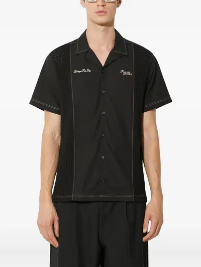 Filling Pieces Embroidered Textured Shirt In Black