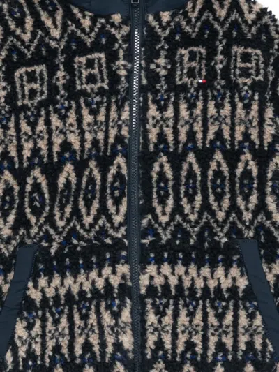 Tommy Hilfiger Junior Hooded Patterned Jacket In Blue