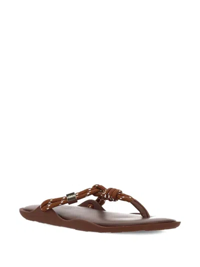 Flowze Knotted Flat Sandals In Brown