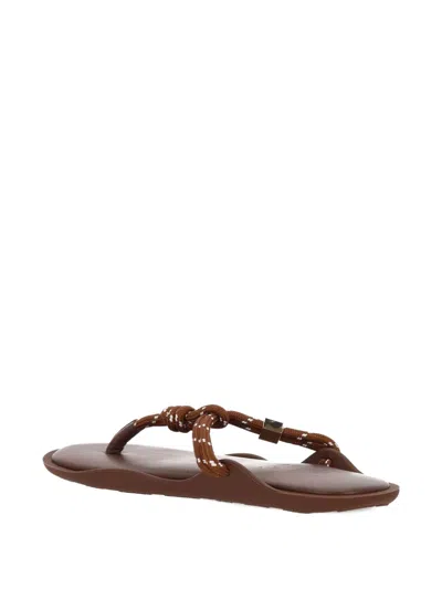 Flowze Knotted Flat Sandals In Brown