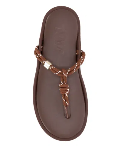 Flowze Knotted Flat Sandals In Brown